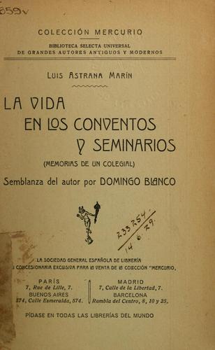 Cover for La vida en los conventos y seminarios