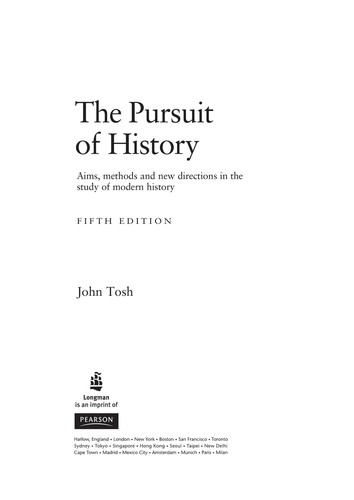 Cover for The pursuit of history