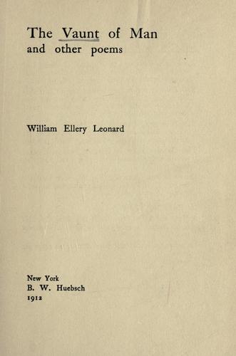 Cover for vaunt of man and other poems