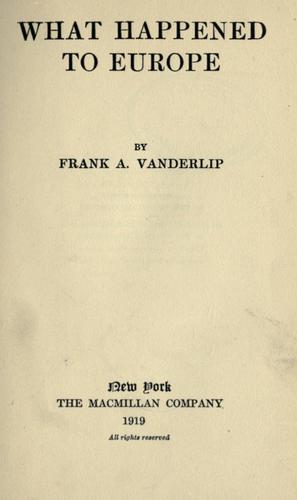 Cover for What happened to Europe.