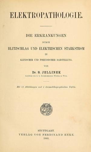 Cover for Elektropathologie