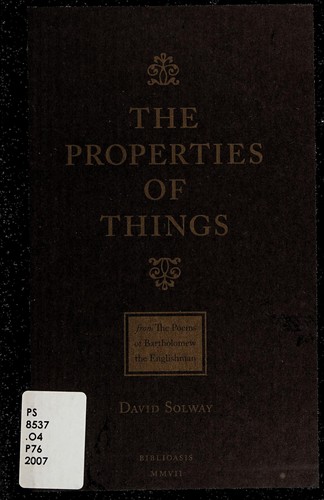 Cover for The properties of things