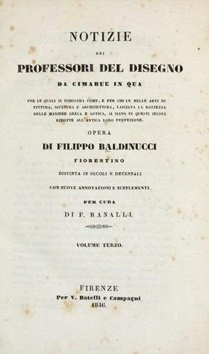 Cover for Notizie de' professori del disegno da Cimabue