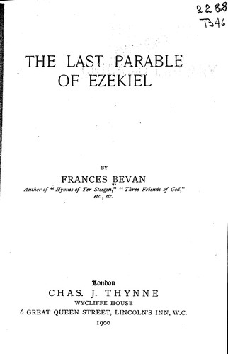 Cover for The last parable of Ezekiel