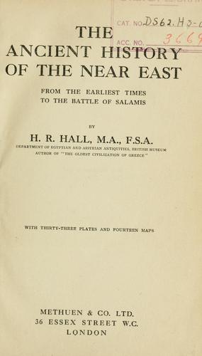 Cover for The ancient history of the Near East