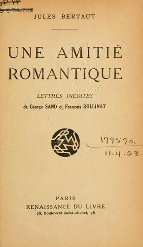 Cover for Une amitié romantique