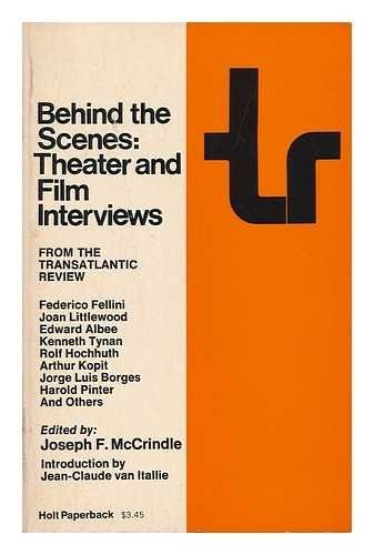 Cover for Behind the scenes: theater and film interviews from the Transatlantic Review