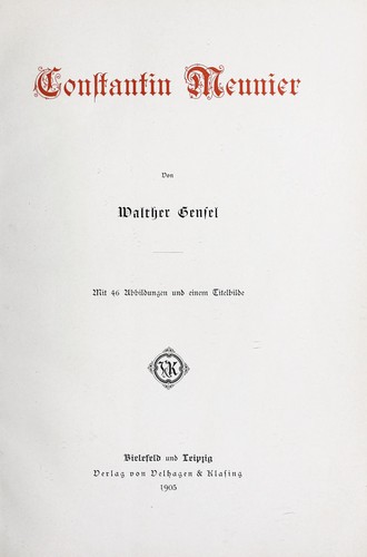 Cover for Constantin Meunier