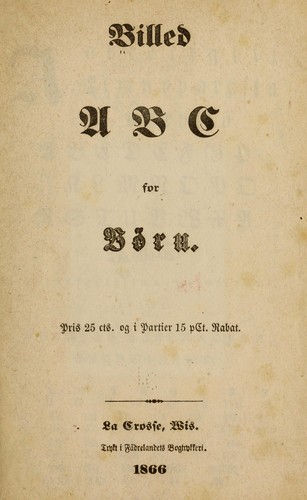 Cover for Billed A B C for börn ...