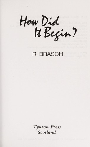 Cover for How Did It Begin?