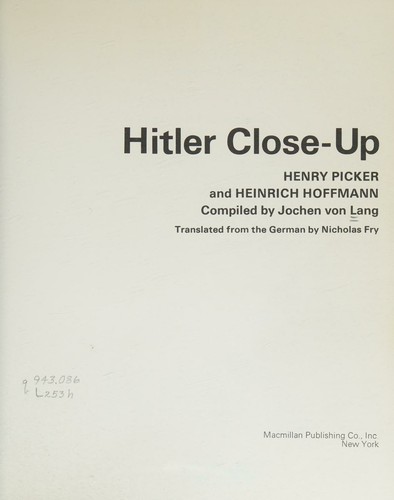 Cover for Hitler close up;