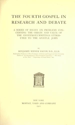 Cover for The Fourth Gospel in research and debate