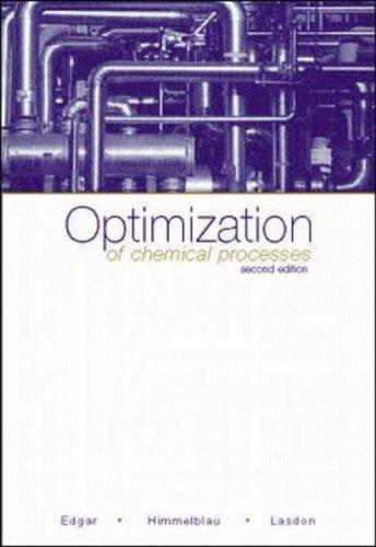 Cover for Optimization of Chemical Processes