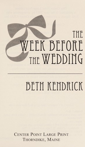 Cover for The week before the wedding