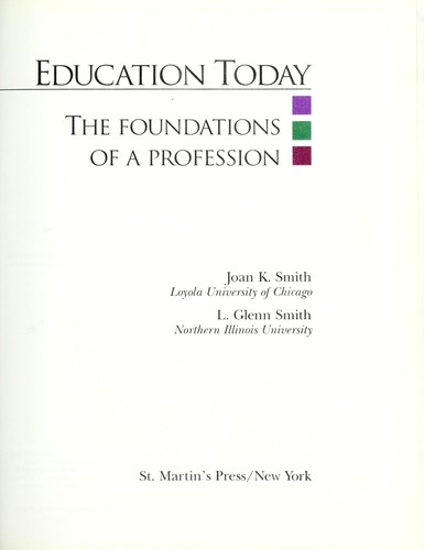 Cover for Education Today