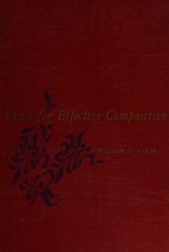Cover for Prose for effective composition.