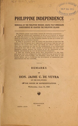 Cover for Philippine independence