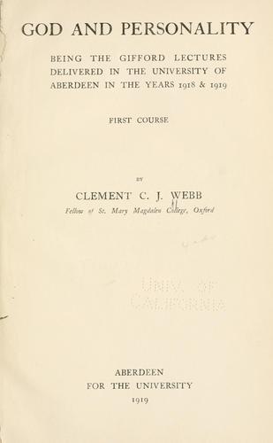 Cover for God and personality