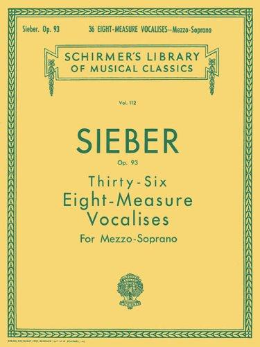 Cover for 36 Eight-Measure Vocalises, Op. 93