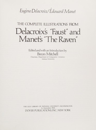 Cover for The Complete illustrations from Delacroix's Faust and Manet's The Raven