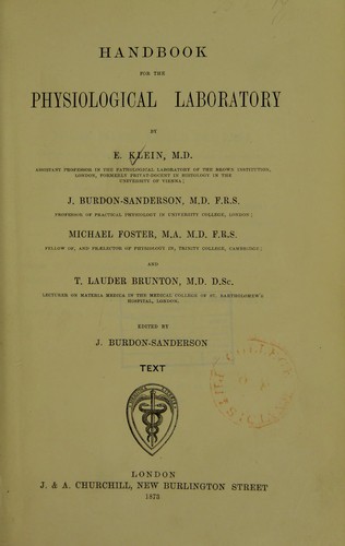 Cover for Handbook for the physiological laboratory