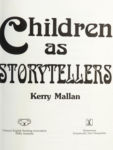 Cover for Children as storytellers