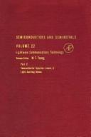 Cover for Semiconductors and Semimetals: Lightwave Communications Technology 