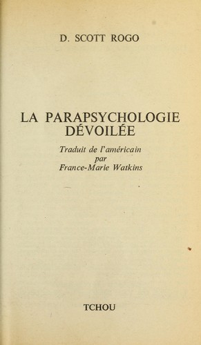 Cover for La Parapsychologie de voile e