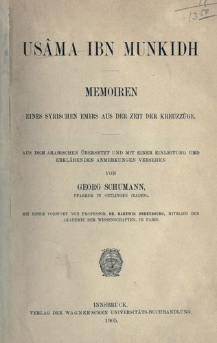 Cover for Memorien eines syrischen Emirs aus der Zeit der Kreuzzüge.
