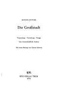 Cover for Die Grossstadt
