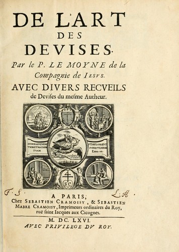 Cover for De l'art des devises