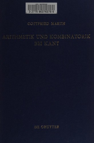 Cover for Arithmetik und Kombinatorik bei Kant.