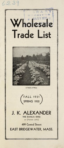 Cover for Wholesale trade list