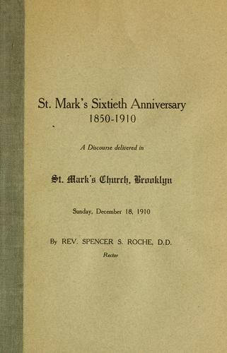 Cover for St. Mark's sixtieth anniversary 1850-19