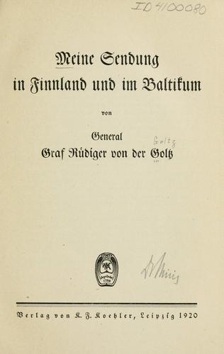 Cover for Meine Sendung in Finnland und im Baltikum