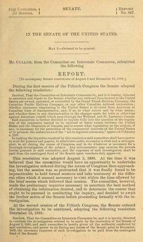 Cover for In the Senate of the United States.