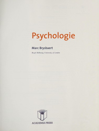 Cover for Psychologie