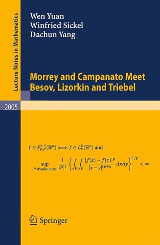 Cover for Morrey and Campanato meet Besov, Lizorkin and Triebel