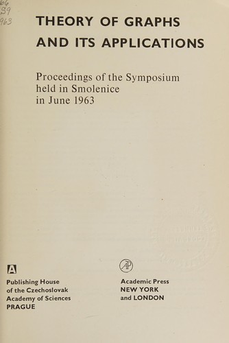 Cover for Theory of graphs and its applications