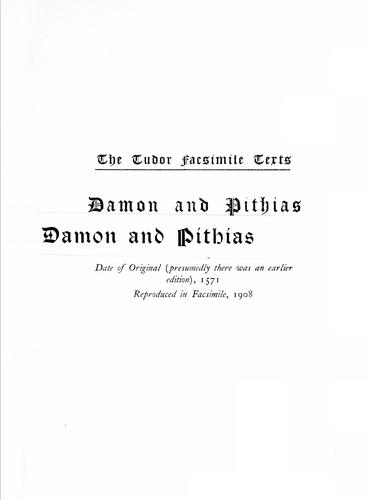 Cover for Damon and Pithias. 1571