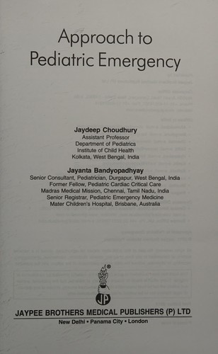 Cover for Approach to Pediatric Emergency