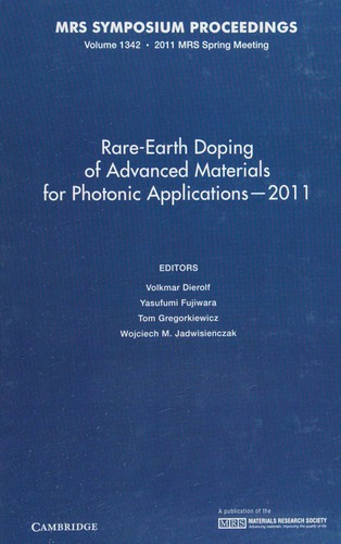 Cover for Rare-earth doping for advanced materials for photonic applications - 2011
