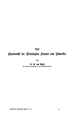 Cover for Das staatsrecht der Vereinigten Staaten von Amerika
