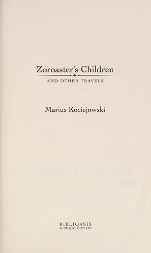 Cover for Zoroaster's children and other travels
