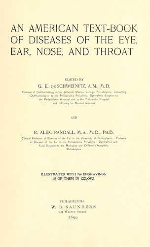 Cover for An American text-book of diseases of the eye, ear, nose and throat