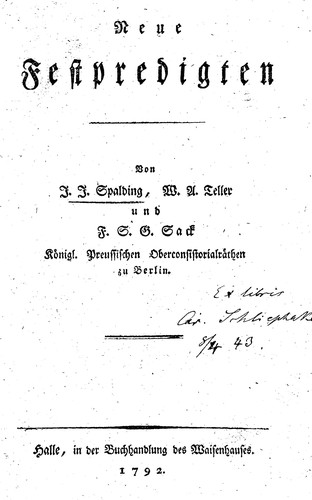 Cover for Neue Festpredigten