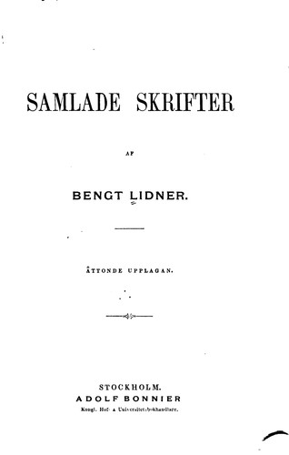 Cover for Samlade Skrifter
