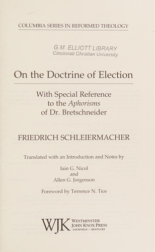 Cover for On the doctrine of election