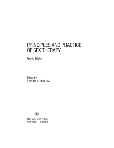 Cover for Principles and practice of sex therapy