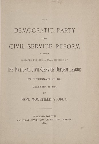 Cover for The Democratic party and civil service reform